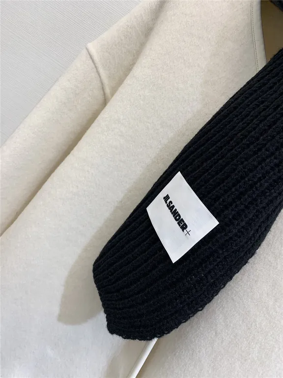 Jil sander scarf wool coat